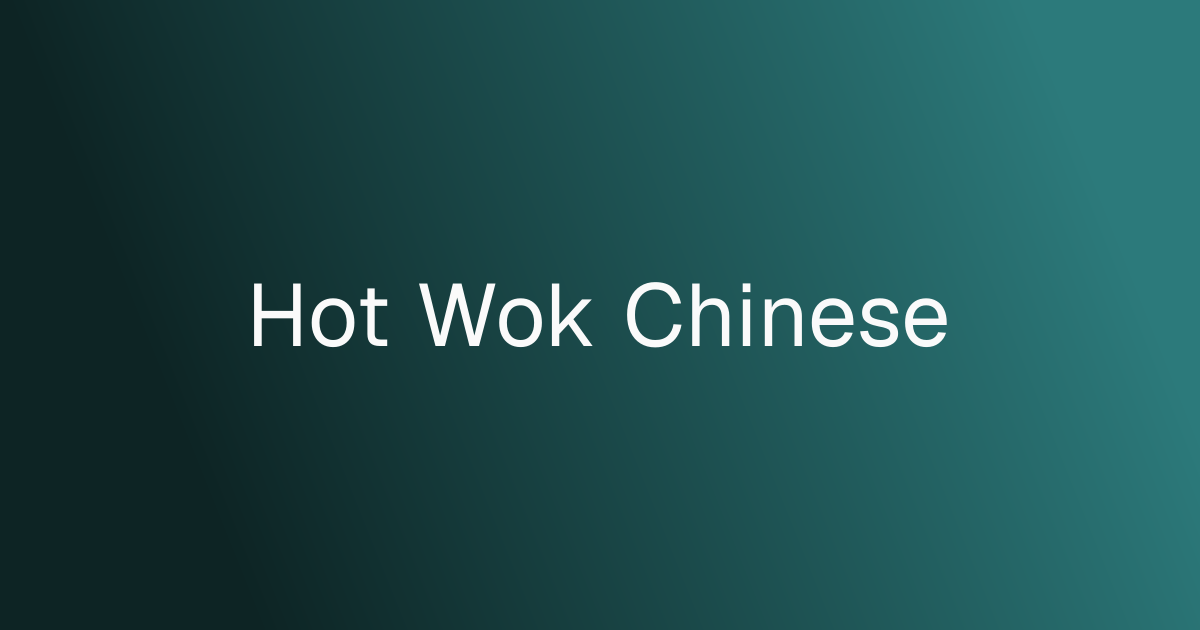 Hot Wok Chinese cover